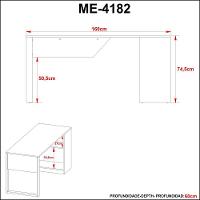 Mesa Para Escritório 160cm Com 2 Prateleiras Amêndoa/preto - 10