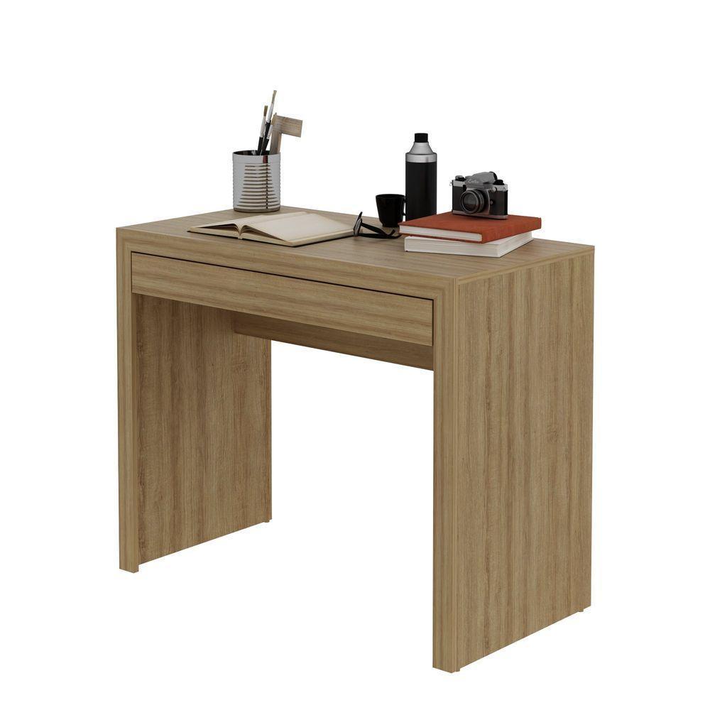Escrivaninha Para Escritório 90cm Com 1 Gaveta Amêndoa - 2