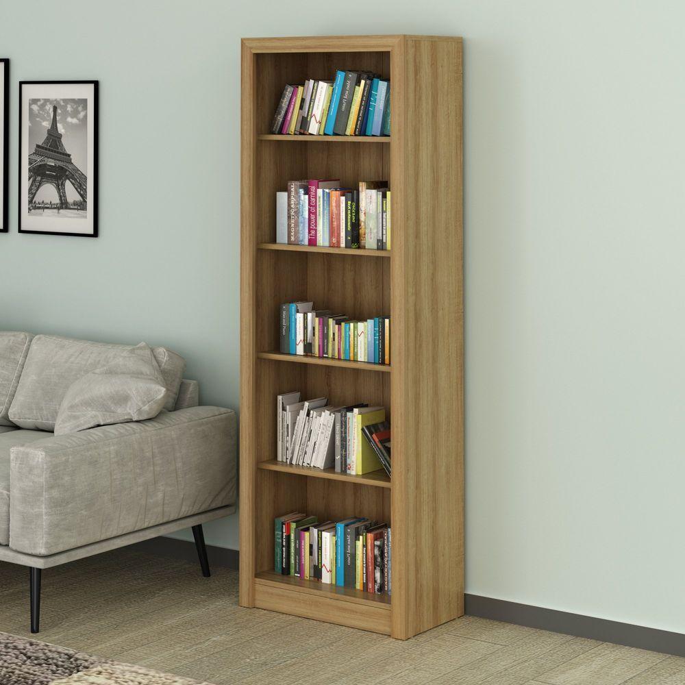 Estante Multiuso Escritório 171,5x60cm Com 5 Prateleiras Amêndoa - 1