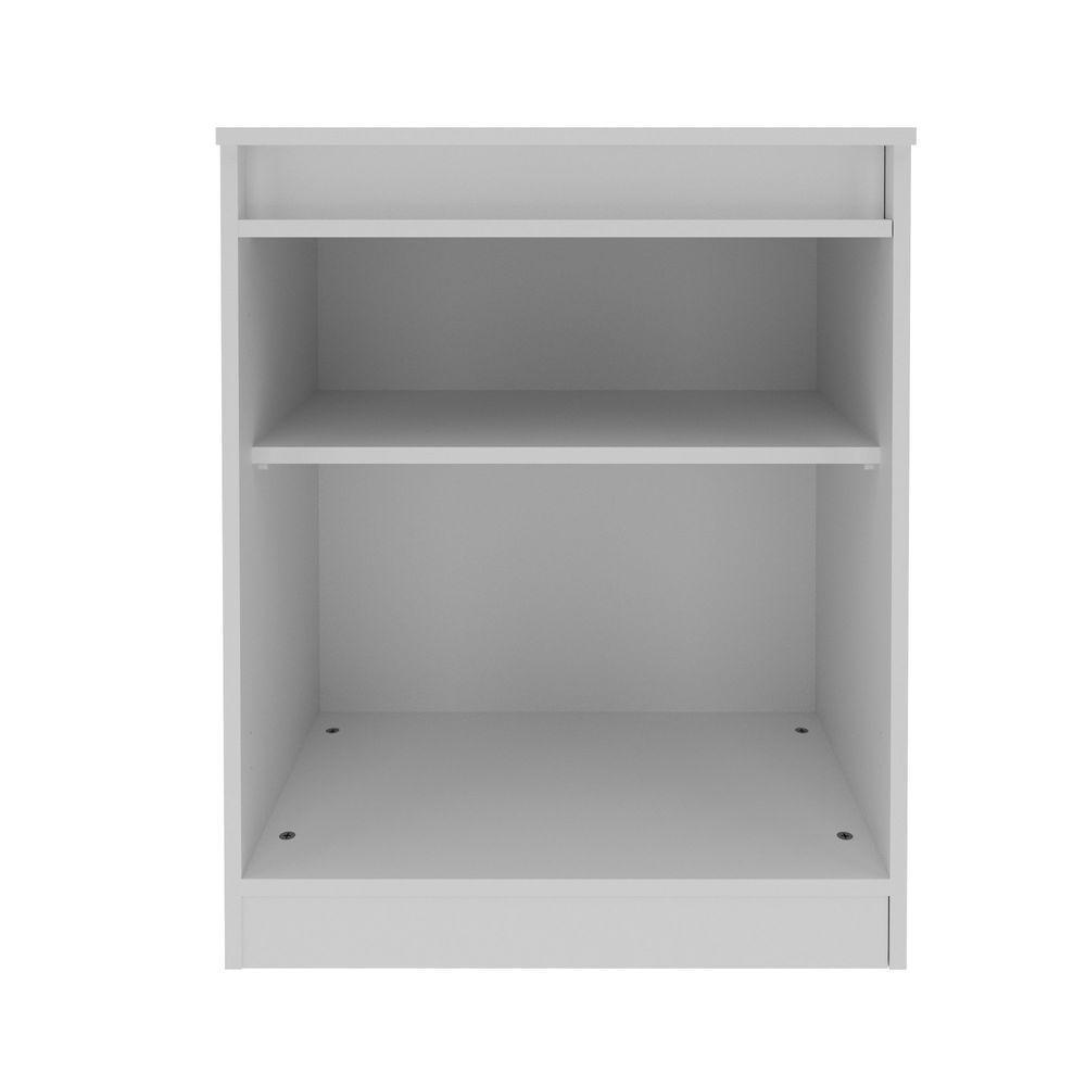 Balcão Para Escritório 60cm Com 1 Prateleira 2 Portas E Chave Branco - 2