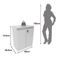 Balcão Para Escritório 60cm Com 1 Prateleira 2 Portas E Chave Branco - 5