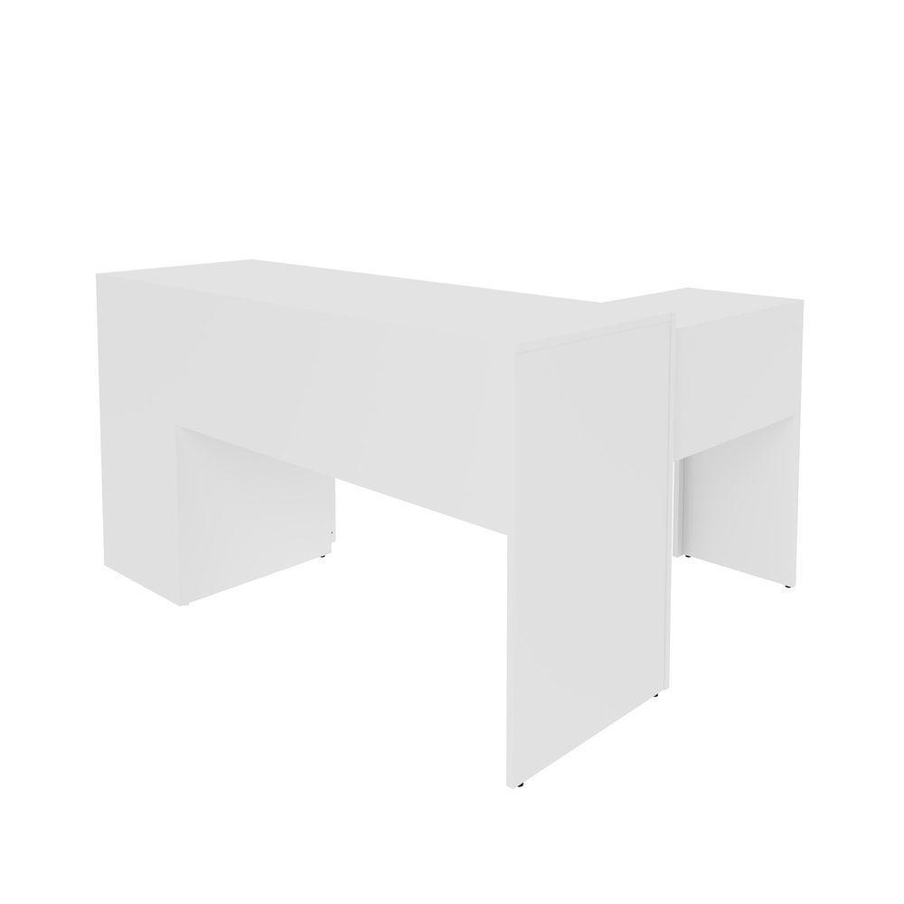 Mesa Para Escritório Com Mesa De Apoio E 3 Gavetas Branco - 7