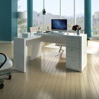 Mesa Para Escritório Com Mesa De Apoio E 3 Gavetas Branco - 2