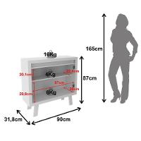 Balcão Para Escritório 90cm Com 2 Portas E 1 Prateleira Branco - 6