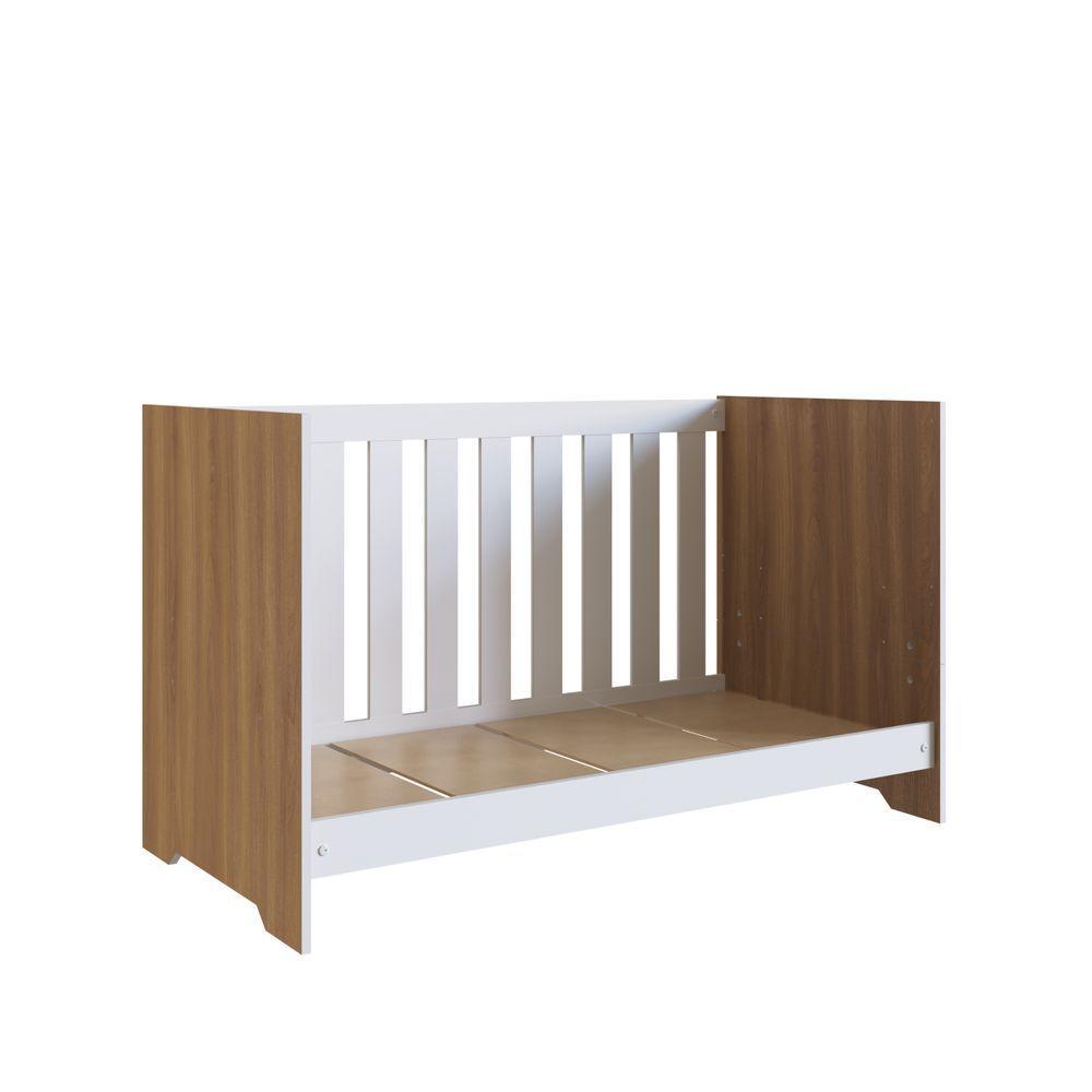 Berço 3 Em 1 Linha Aconchego La003 - Completa Móveis Nogal Manchester/branco - 2