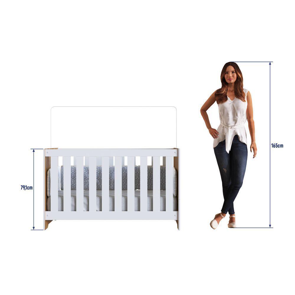 Berço 3 Em 1 Linha Aconchego La003 - Completa Móveis Nogal Manchester/branco - 7