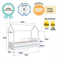 Cama Infantil Montessoriana Com Gavetões Inferiores Linha Infanto Ccm021 - Completa Móveis Branco - 8