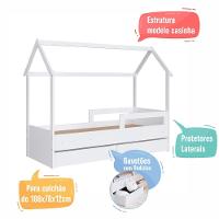 Cama Infantil Montessoriana Com Gavetões Inferiores Linha Infanto Ccm021 - Completa Móveis Branco - 9
