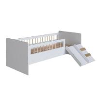 Cama Montessoriana De Solteiro Com Escada E Escorrega Linha Affetto Aft010 - Completa Móveis Branco - 3