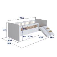 Cama Montessoriana De Solteiro Com Escada E Escorrega Linha Affetto Aft010 - Completa Móveis Branco