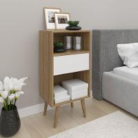 Estante Baixa Com 1 Gaveta Amêndoa/off White - 1