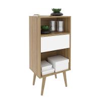 Estante Baixa Com 1 Gaveta Amêndoa/off White - 2