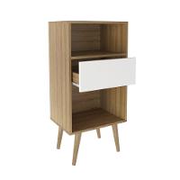 Estante Baixa Com 1 Gaveta Amêndoa/off White