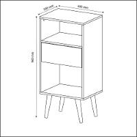 Estante Baixa Com 1 Gaveta Amêndoa/off White - 6