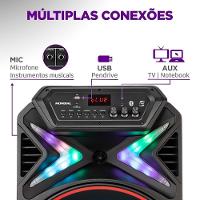 Caixa De Som Amplificada Mondial Connect Lights Preto E Vermelho 700W RMS CM-700 Bivolt