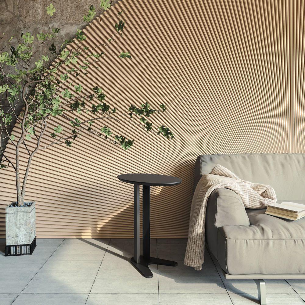 Mesa Auxiliar Oval 60cm - Dalla Costa Preto Fosco - 1