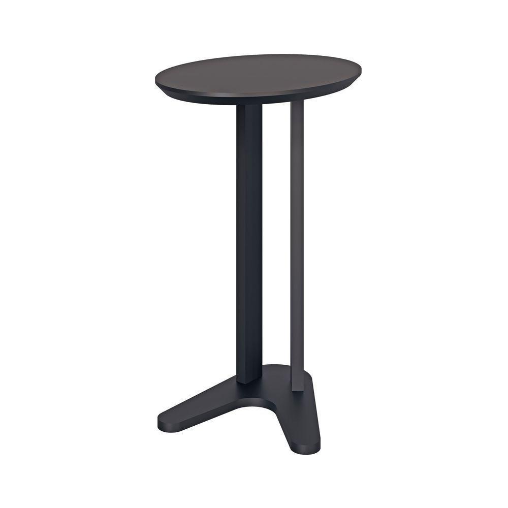 Mesa Auxiliar Oval 60cm - Dalla Costa Preto Fosco - 2