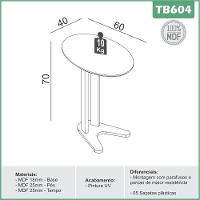 Mesa Auxiliar Oval 60cm - Dalla Costa Preto Fosco - 3