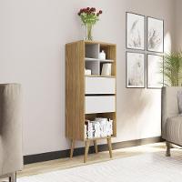 Estante Alta Com 2 Gavetas Amêndoa/off White - 1