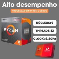 Pc Gamer Skill Winner Amd Ryzen 5 5600g 16GB DDR4 SSD 1TB Gráficos Radeon Vega Monitor 24" Led Kit Gamer GSW-24010 - 2