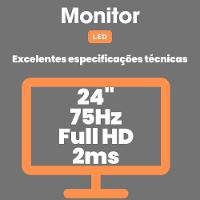 Pc Gamer Skill Winner Amd Ryzen 5 5600g 16GB DDR4 SSD 1TB Gráficos Radeon Vega Monitor 24" Led Kit Gamer GSW-24010 - 6