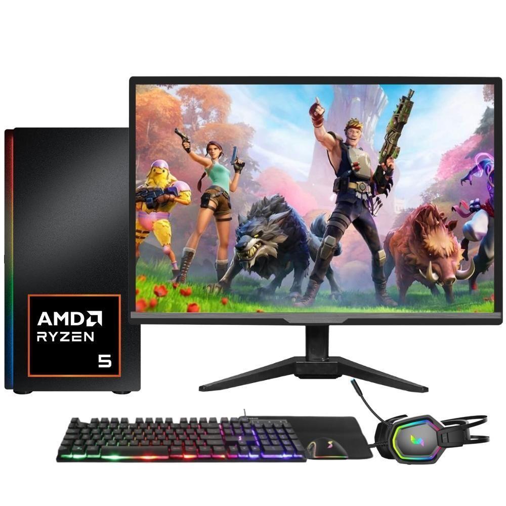 Pc Gamer Skill RGB AMD Ryzen 5 Gráficos Radeon Vega 7 Monitor LED 20 Kit Gamer 16GB DDR4 3200mhz SSD 512GB SGX-0064A - 1
