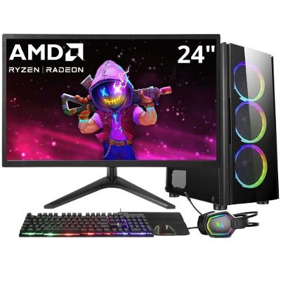 Pc Gamer Completo 3green AMD Ryzen 5 4600g 16GB DDR4 Ssd 512gb 500W Monitor 24 Led Kit Gamer Winner GSW-24006