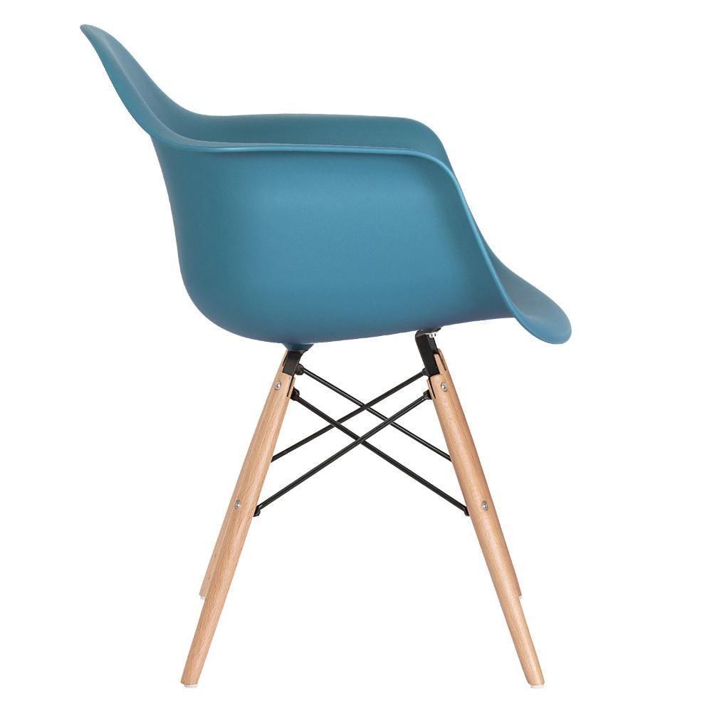 Mesa Redonda Eames 100 Cm Branco + 4 Cadeiras Eiffel Daw Turquesa Turquesa - 4