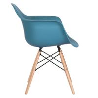 Mesa Redonda Eames 100 Cm Branco + 4 Cadeiras Eiffel Daw Turquesa Turquesa