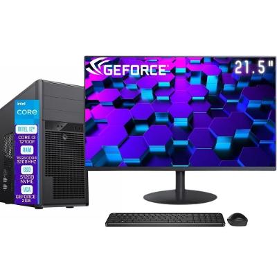 Computador Skill Pro Intel 12 Geração Core I3 12100F 16GB DDR4 Placa De Vídeo Geforce 2GB 512GB Monitor 21.5" Led SP-08