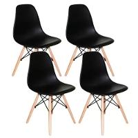 Jogo Mesa Jantar Sala Eames Eiffel 80cm Com 4 Cadeiras Eames Eiffel Preta - 10