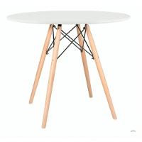 Jogo Mesa Sala Cozinha Jantar Redonda Eiffel 80cm Elegante Branca Mdf Com 4 Cadeiras Charles Eames Pretas - 3