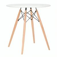 Jogo Mesa Sala Cozinha Jantar Redonda Eiffel 80cm Elegante Branca Mdf Com 4 Cadeiras Charles Eames Pretas - 5
