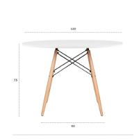 Conjunto De Sala Cozinha Jantar Mesa 120cm Redonda Eiffel Mdf Branco Com 4 Cadeiras Leda Preta - 9
