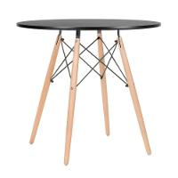 Jogo Mesa Eiffel Eames Moderna 80cm Preta Sala Jantar E 4 Cadeiras Eiffel Branca - 3