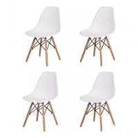 Jogo Mesa Cozinha Jantar Sala Eames Eiffel 90cm E 4 Cadeiras Eames Eiffel Moderna Branca - 3