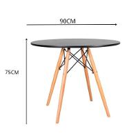 Conjunto Moderno Sala Jantar Eiffel 90cm Mdf E 4 Cadeiras Eiffel Eames Cor Preto - 5