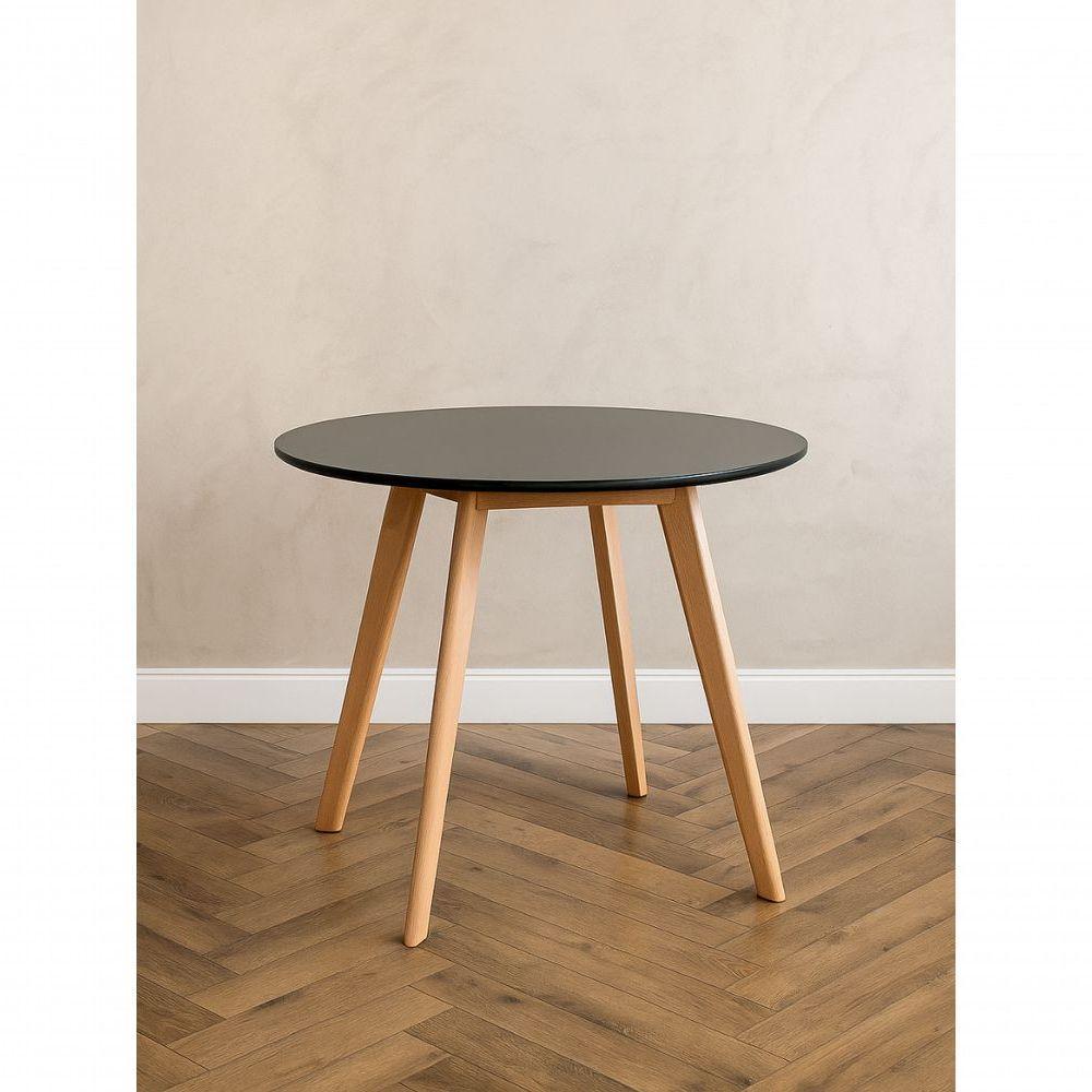 Jogo Cozinha Sala Jantar Mesa Leda 80cm Redonda Com 4 Cadeiras Eiffel Eames Cor Preto - 2