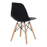 Jogo Cozinha Sala Jantar Mesa Leda 80cm Redonda Com 4 Cadeiras Eiffel Eames Cor Preto - 10