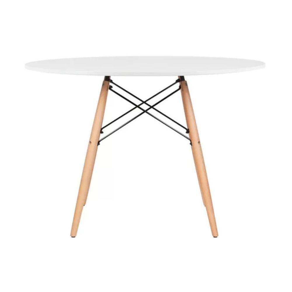 Conjunto Moderno Mesa 100cm Eames Eiffel Mdf Com 4 Cadeiras Leda Wood Elegante Cor Preto - 8