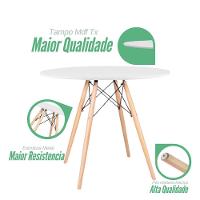 Conjunto Moderno Mesa 100cm Eames Eiffel Mdf Com 4 Cadeiras Leda Wood Elegante Cor Preto - 5