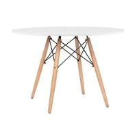 Jogo Mesa De Jantar Sala Cozinha Redonda Mdf 110cm Eiffel Branco E 4 Cadeiras Leda Wood Preta - 7