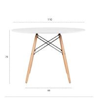 Jogo Mesa De Jantar Sala Cozinha Redonda Mdf 110cm Eiffel Branco E 4 Cadeiras Leda Wood Preta - 9