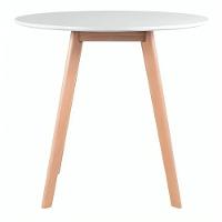 Conjunto Mesa De Jantar Moderna Leda 90cm Branca Com 4 Cadeiras Wood Leda Branca. - 6