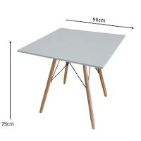 Conjunto Mesa Eiffel Branca Quadrada Branca 80cm E 04 Cadeiras Eiffel Eames Branca. - 2