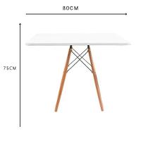 Jogo Sala Cozinha Jantar Moderno Mesa Eiffel 80cm Mdf Com 4 Cadeiras Leda Wood Cor Branco - 10