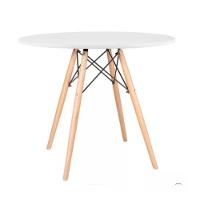 Jogo Jantar Cozinha Sala Mesa Eiffel 80cm Mdf Branco E 4 Cadeiras Eiffel Eames Preta - 7