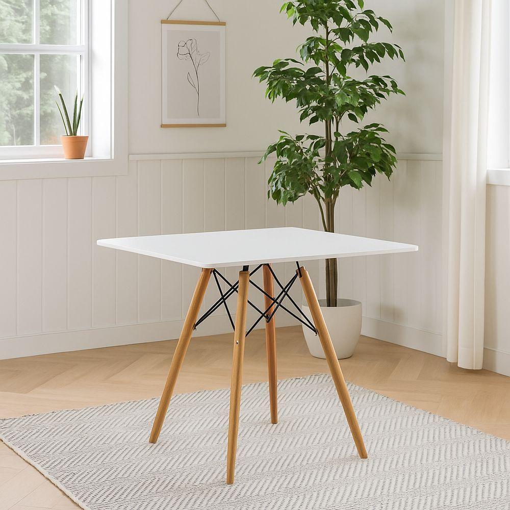 Conjunto Mesa Eiffel Quadrada 90cm Branca Com 4 Cadeiras – Design Moderno E Conforto! - 2