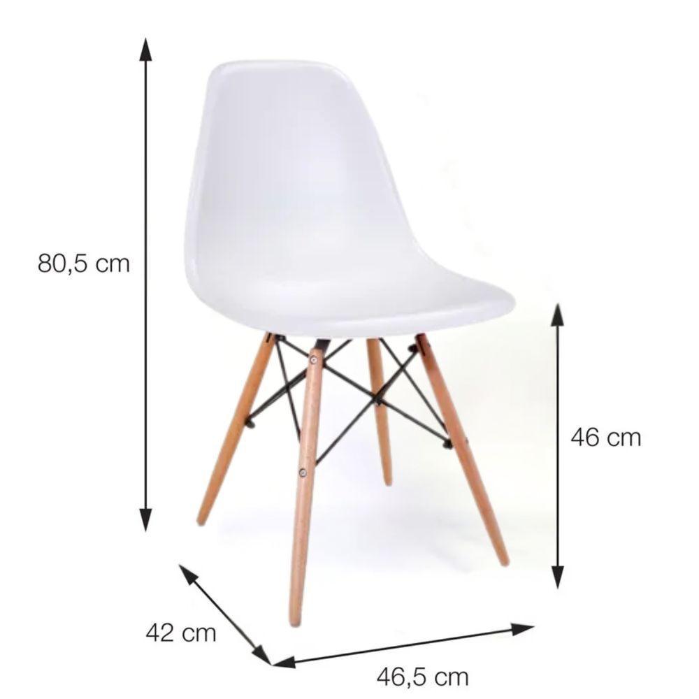 Jogo Mesa Eiffel 80cm Com 4 Cadeiras Ergonômicas Estilo Que Encanta! Cor Branco - 7