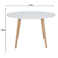 Conjunto Mesa 80cm Branca Mdf Com 4 Cadeiras Estofadas Bege – Perfeita Para Ambientes Modernos - 7